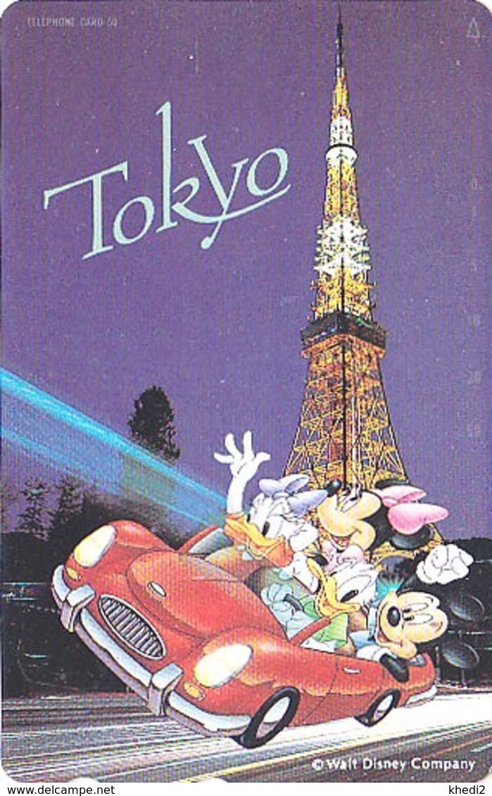 TC NEUVE ARGENT JAPON/ 110-191426 - DISNEY - Série Voyage TOKYO TOWER MICKEY MINNIE DONALD - JAPAN Free PC - Disney