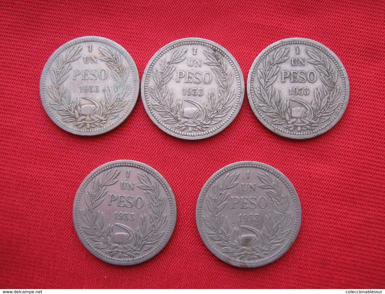 Chile Lot 05  Coins 1 Peso 1933 - Chili