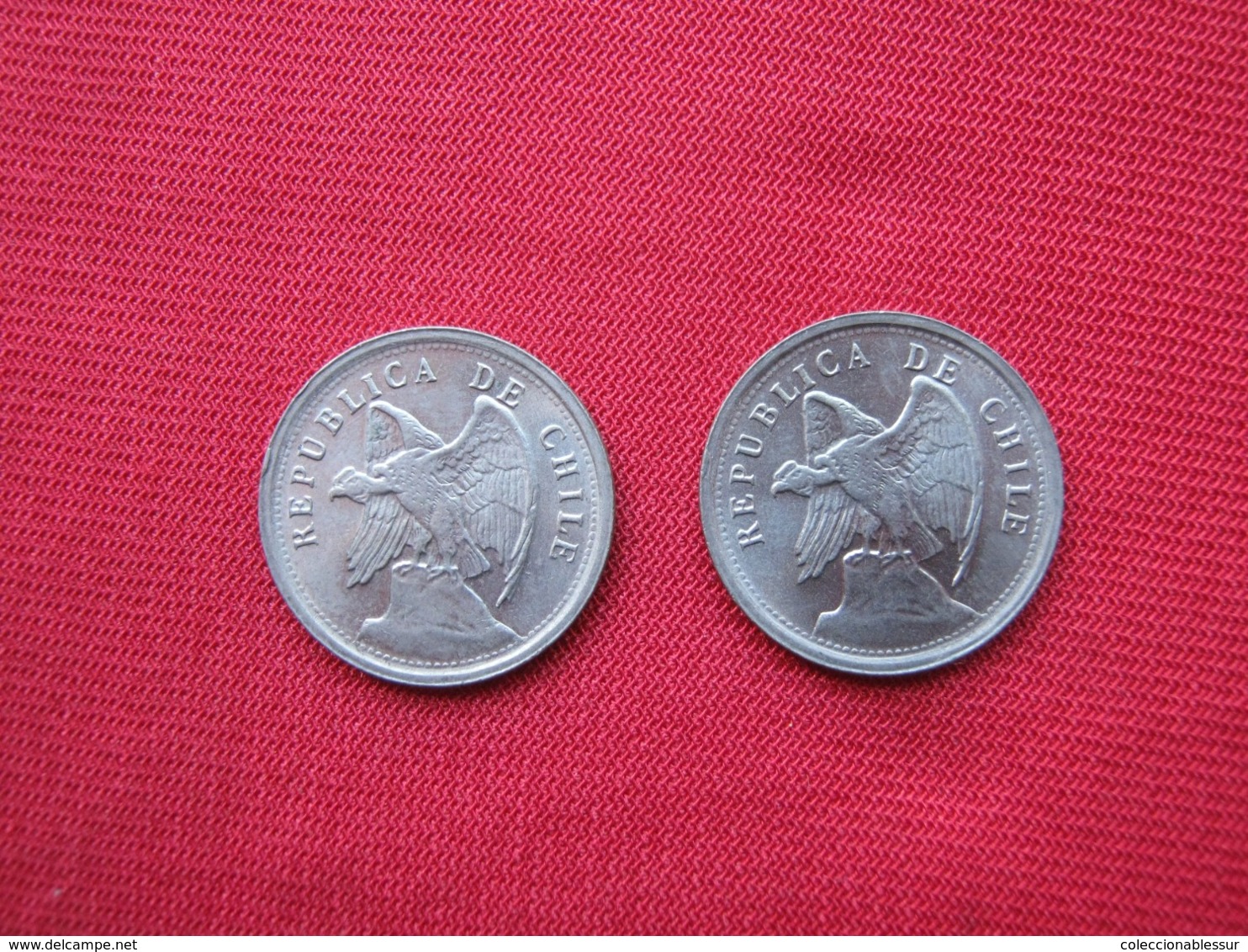 Chile 2 Coins 20 Centavos 1924 XF+ KM 167 - Chili