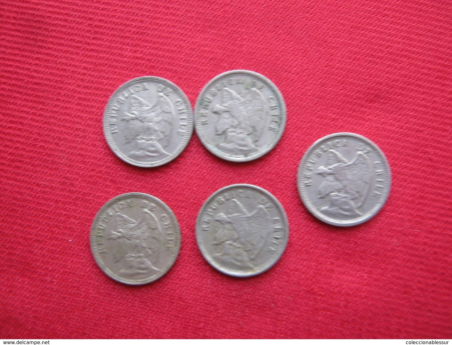 Chile Lot 05  Coins 5 Centavos Km 165 1923 - 1937 - Chili