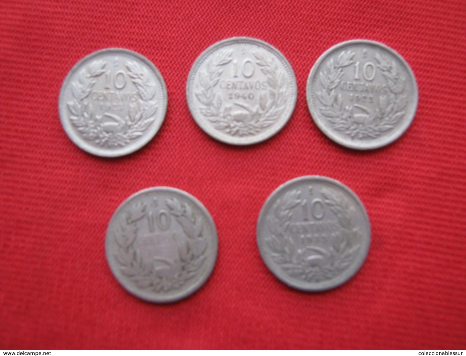 Chile Lot 05  Coins 10 Centavos Km 166 - Chili