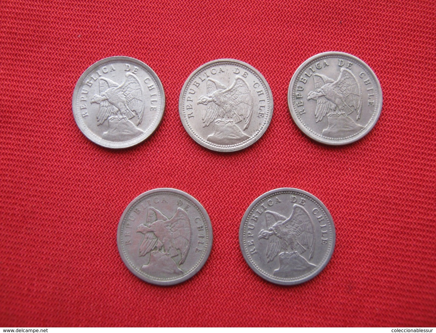 Chile Lot 05  Coins 10 Centavos Km 166 - Chili
