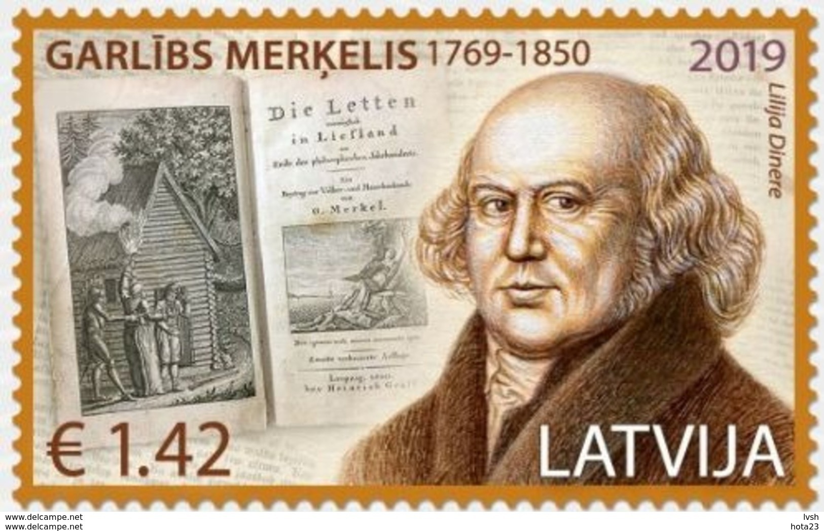 Latvia Lettland 2019.250th Anniversary Of Garlieb Merkel - Baltic German Writer  MNH - Letland