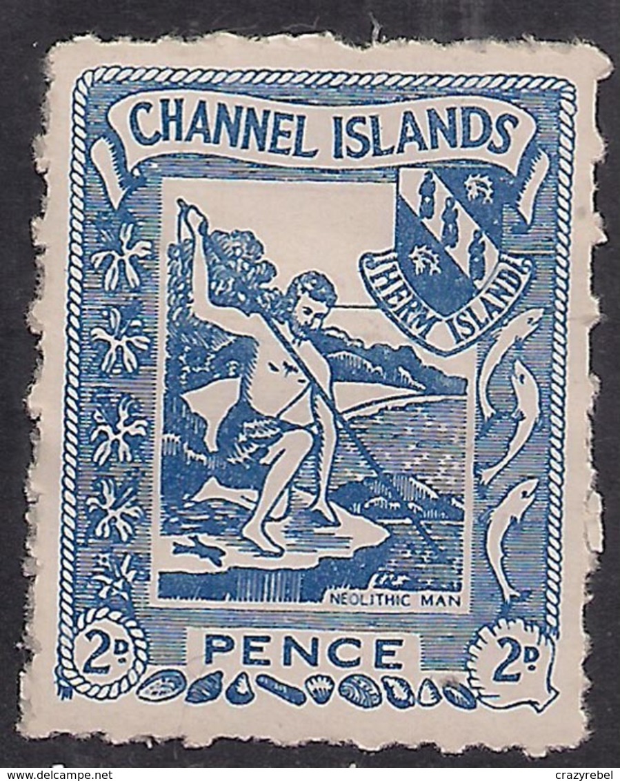 GB 1957 Guernsey Channel Islands 2d MM Herm Island Local Issue Stamp ( D1491 ) - Guernesey