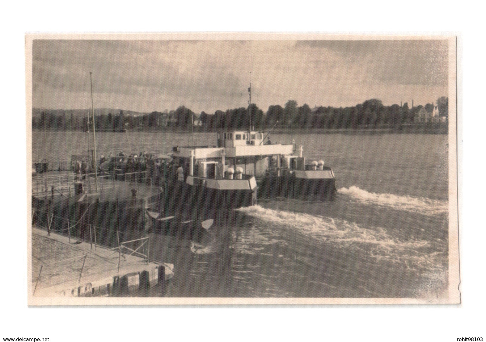 Vintage Photo Of Ferry Double Boat At Unknown Location, Lot # ETS 1428 - Ferries