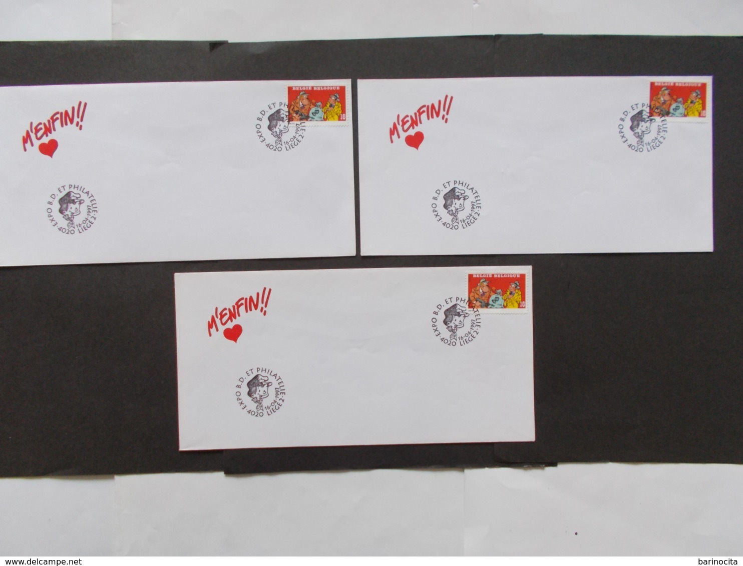 BELGIQUE  -   LOT DE  3 Enveloppes   Themes  De La BD  Année 1995 Du N° 2619  ( 38 ) - Cartes Souvenir – Emissions Communes [HK]