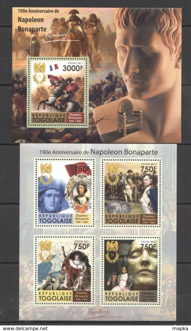 TG1060 2011 TOGO TOGOLAISE FAMOUS PEOPLE ANNIVERSARY NAPOLEON BONAPARTE KB+BL MNH - Napoleon