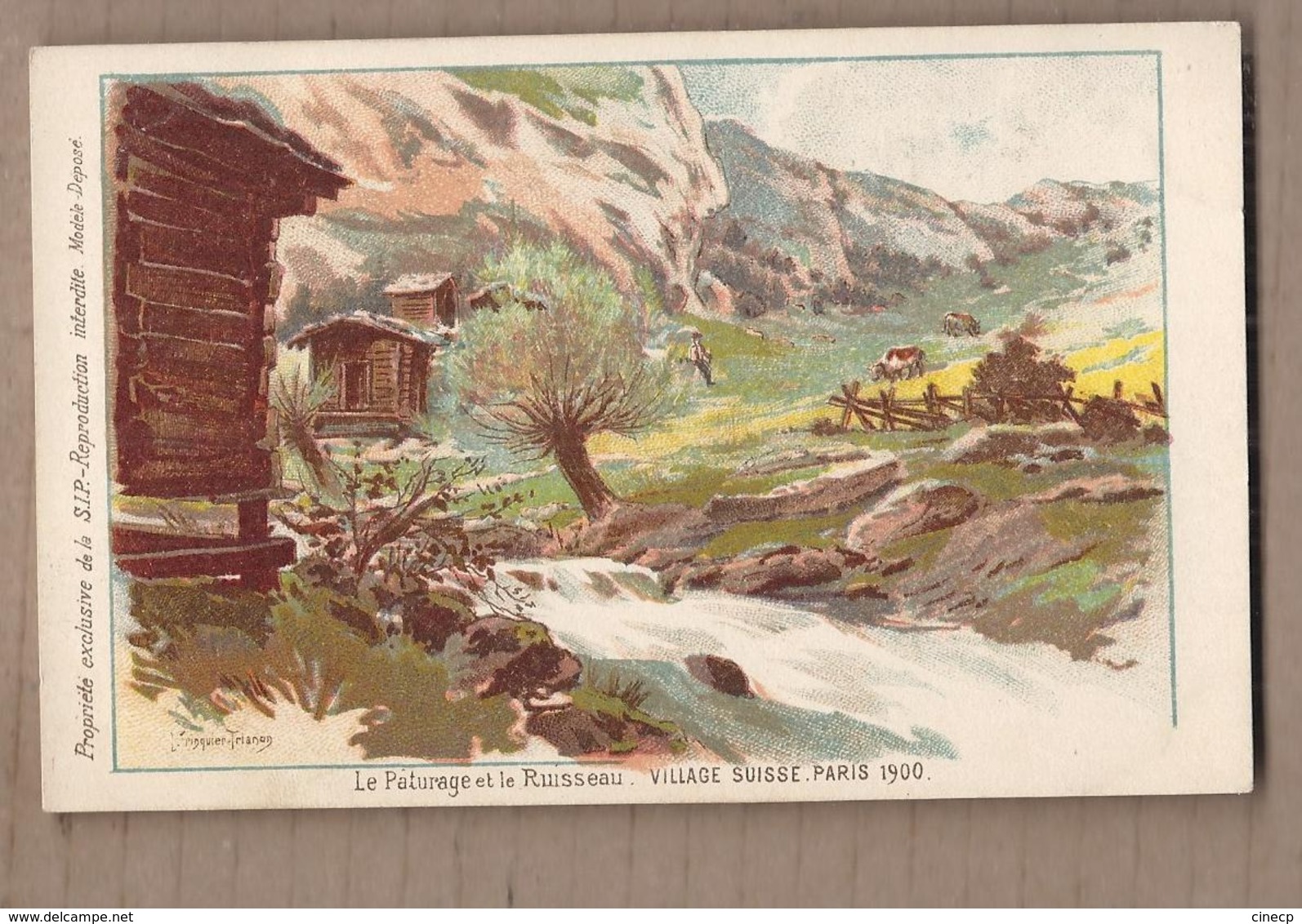 CPA 75 - PARIS - VILLAGE SUISSE PARIS 1900 - Le Pâturage Et Le Ruisseau - TB  DESSIN ILLUSTRATION De Trinquier Trianon - Trin