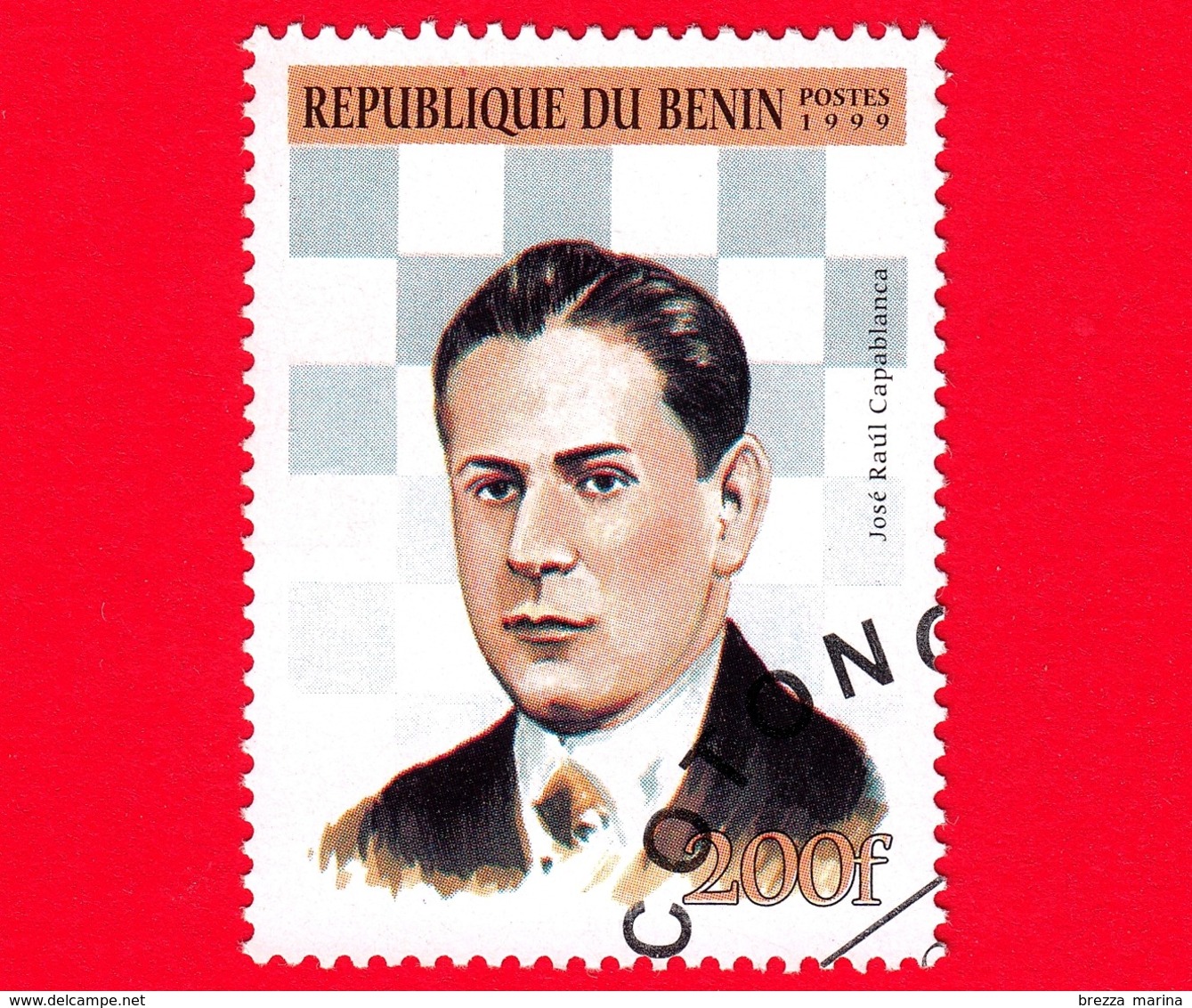 Nuovo Oblit. - BENIN - 1999 - Giocatori Di Scacchi - Chess - José Raul Capablanca - 200 - Benin – Dahomey (1960-...)