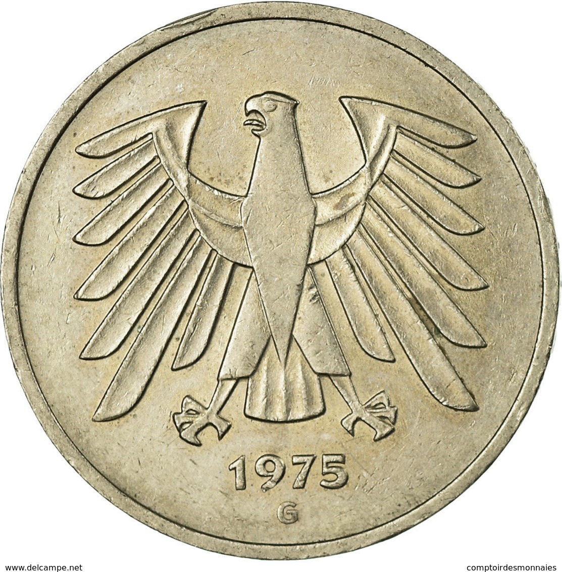 Monnaie, République Fédérale Allemande, 5 Mark, 1975, Karlsruhe, TTB - 5 Mark