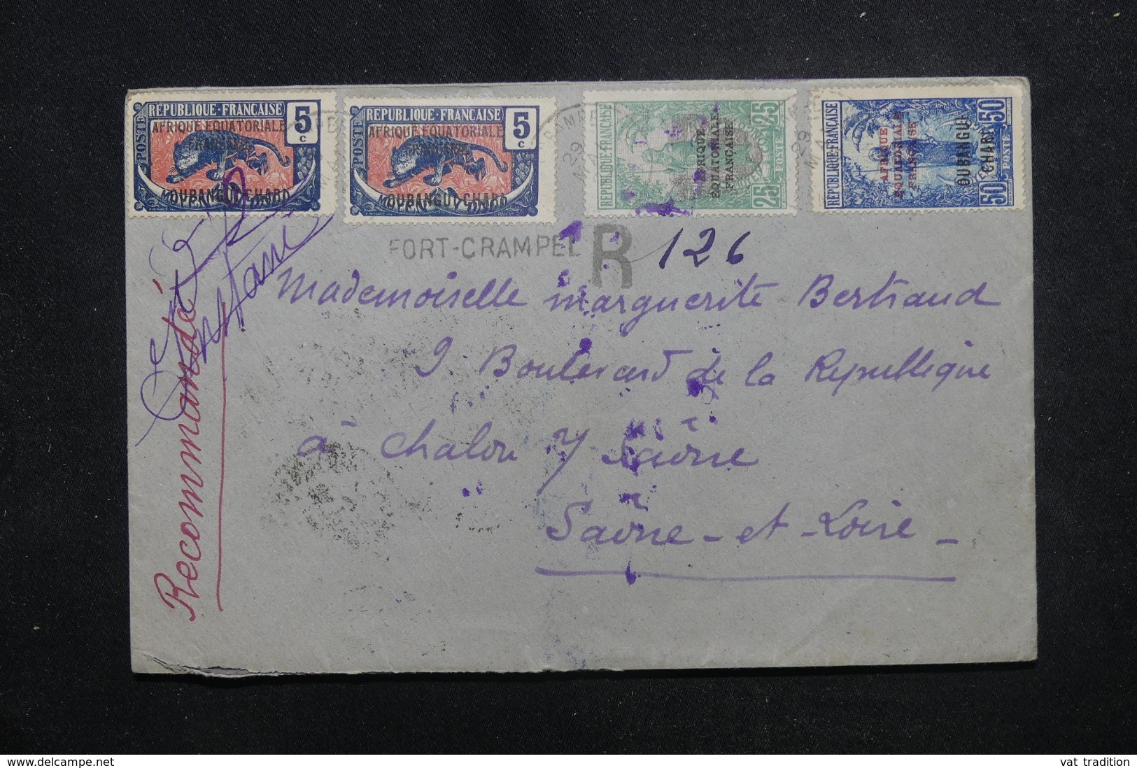 OUBANGUI - Affranchissement Plaisant Sur Enveloppe En Recommandé De Fort Crampel Pour La France En 1925 - L 45692 - Storia Postale