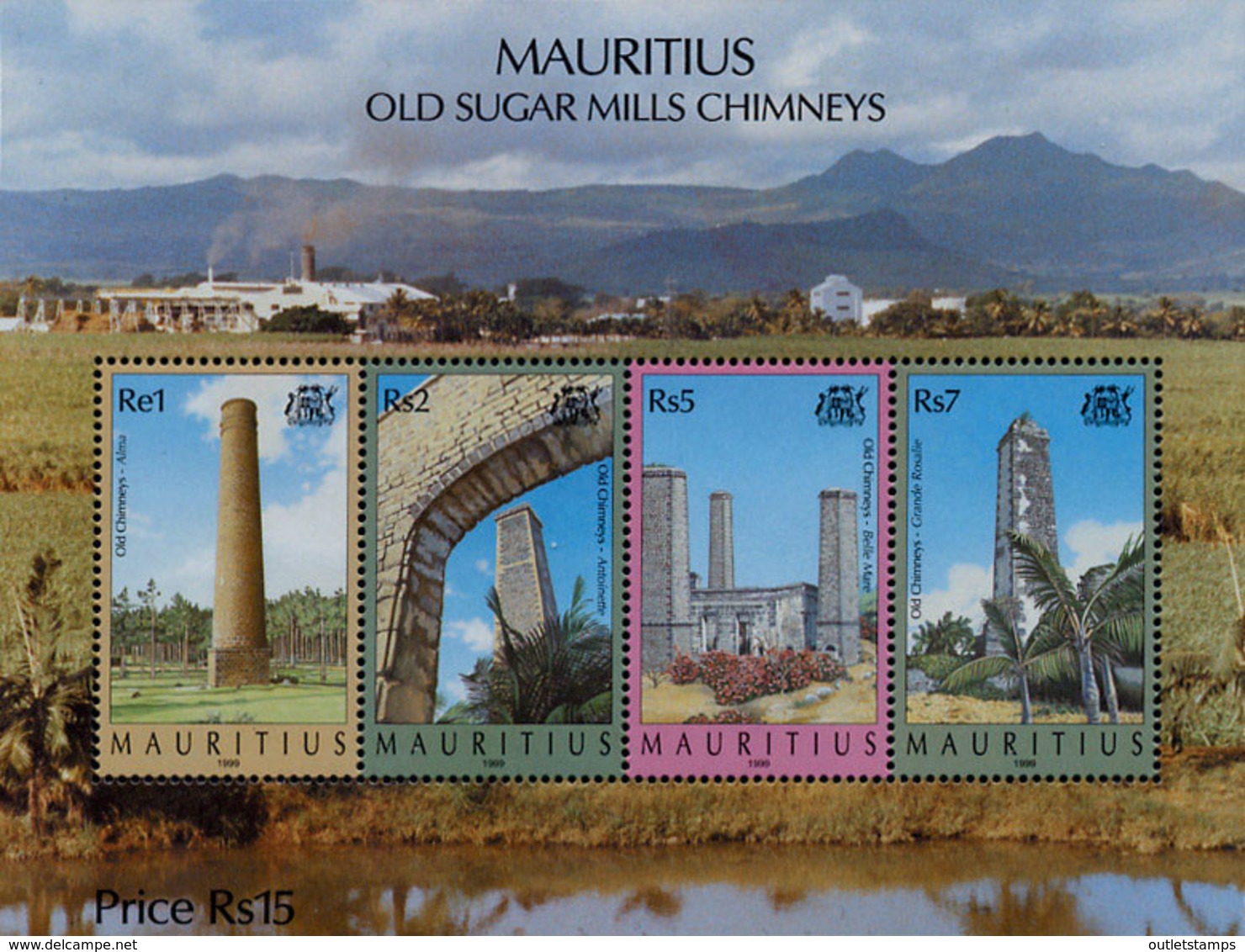 Ref. 137377 * NEW *  - MAURITIUS . 1999. CHIMENEAS DE FABRICAS DE AZUCAR - Mauricio (1968-...)