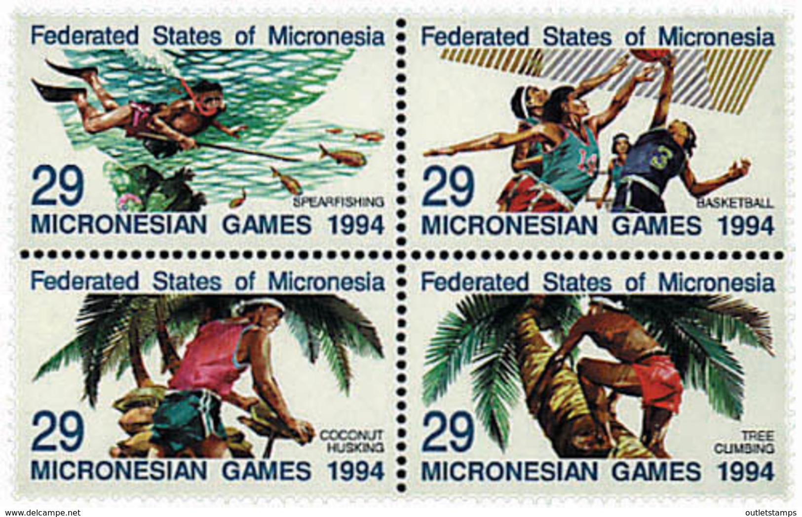 Ref. 6139 * NEW *  - MICRONESIA . 1994. POPULAR GAMES. JUEGOS POPULARES - Micronesia