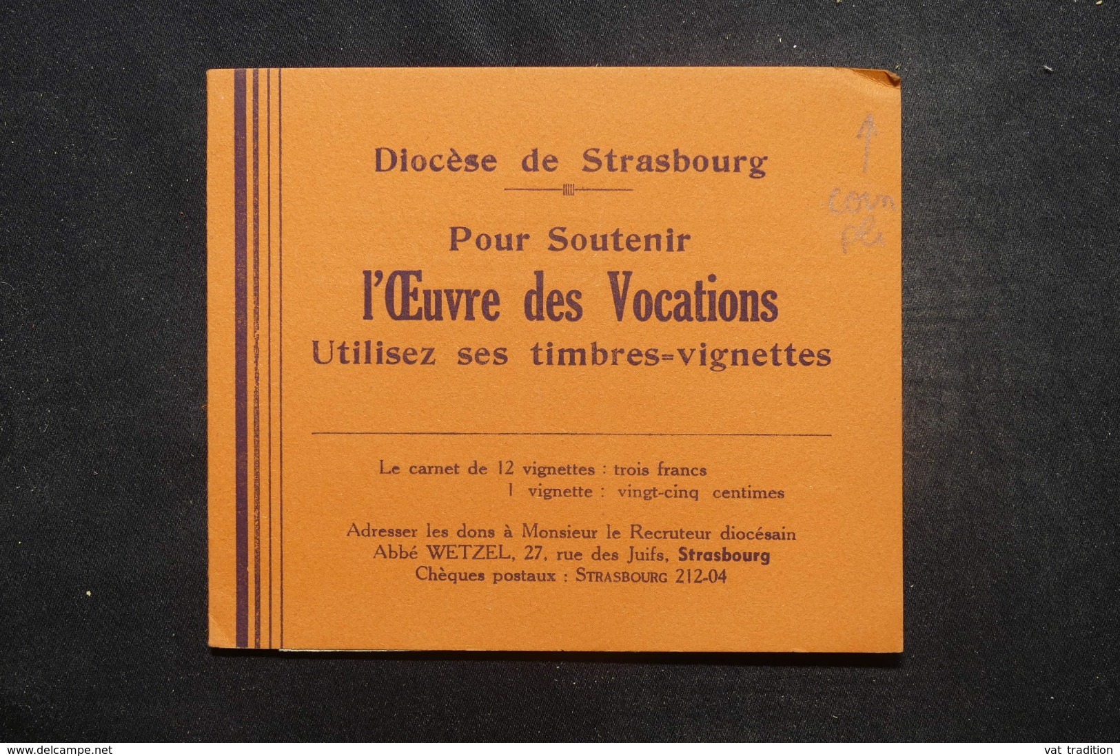 FRANCE - Carnet De 12 Vignettes Sur Le Diocèse De Strasbourg - L 45708 - Blocks Und Markenheftchen