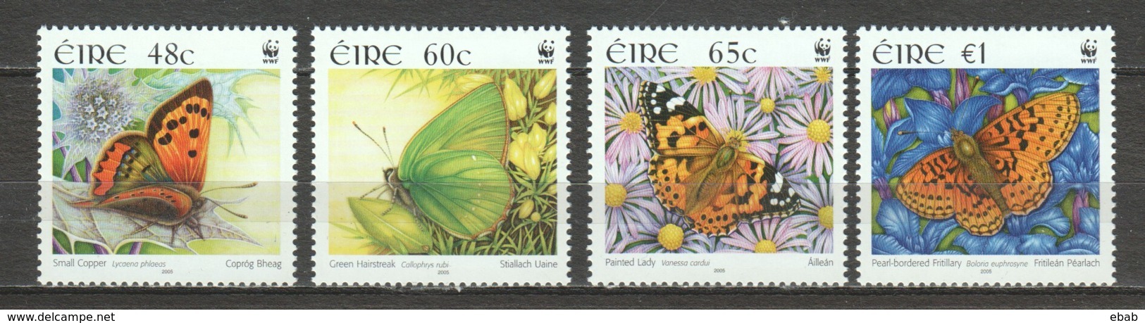 Ireland Eire 2005 Mi 1652-1655 MNH WWF - BUTTERFLIES - Unused Stamps