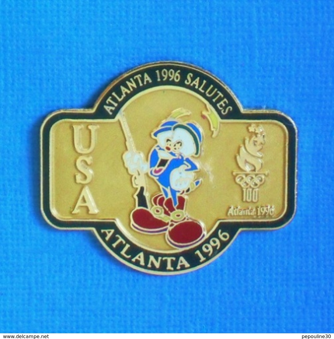 1 PIN'S //  ** JO / ATLANTA 1996 SALUTES / USA ATLANTA 1996 ** . (™,© 1992 ACOG) - Jeux Olympiques