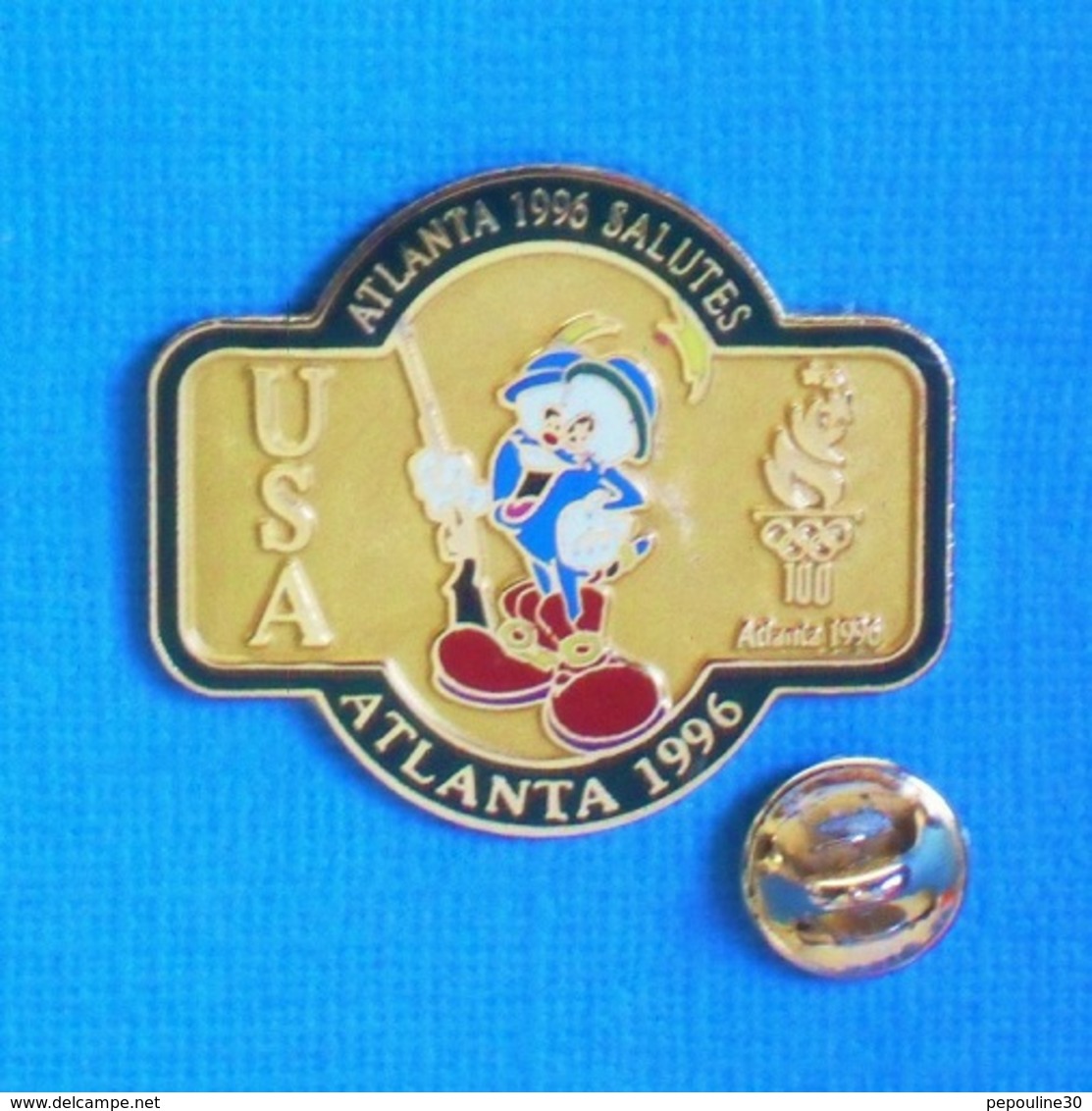 1 PIN'S //  ** JO / ATLANTA 1996 SALUTES / USA ATLANTA 1996 ** . (™,© 1992 ACOG)