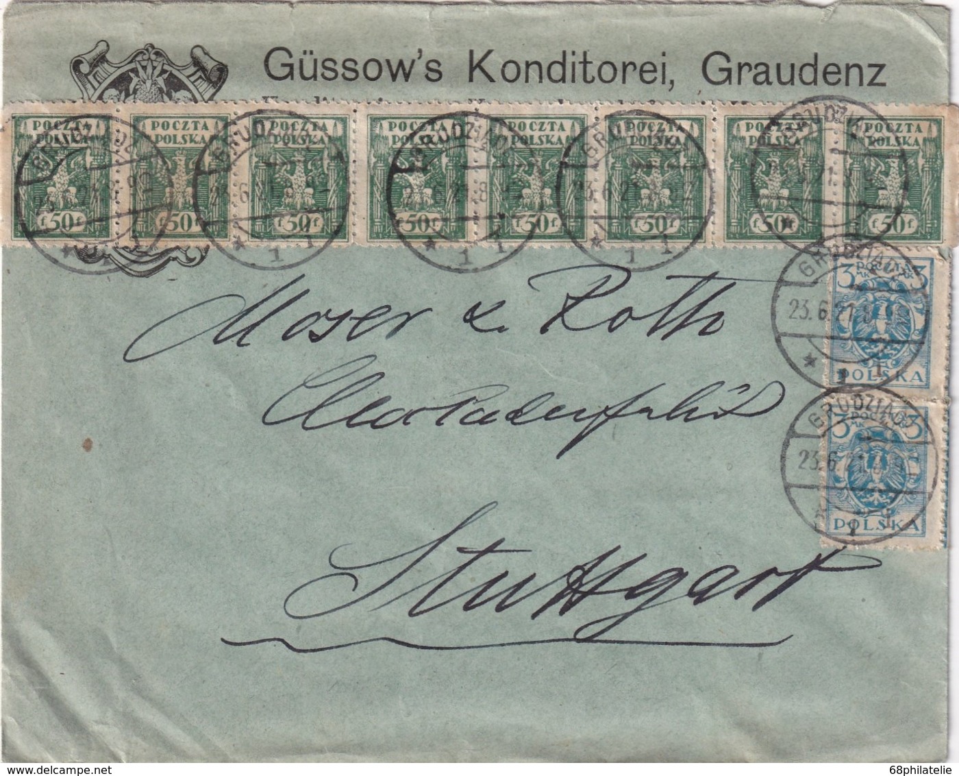 POLOGNE 1921 LETTRE DE GRAUDENZ - Covers & Documents