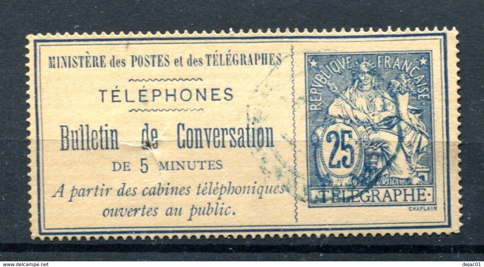 Téléphone : Yvert 3 - Oblitéré - Cote 13 Euros - Lot 194 - Telegrafi E Telefoni