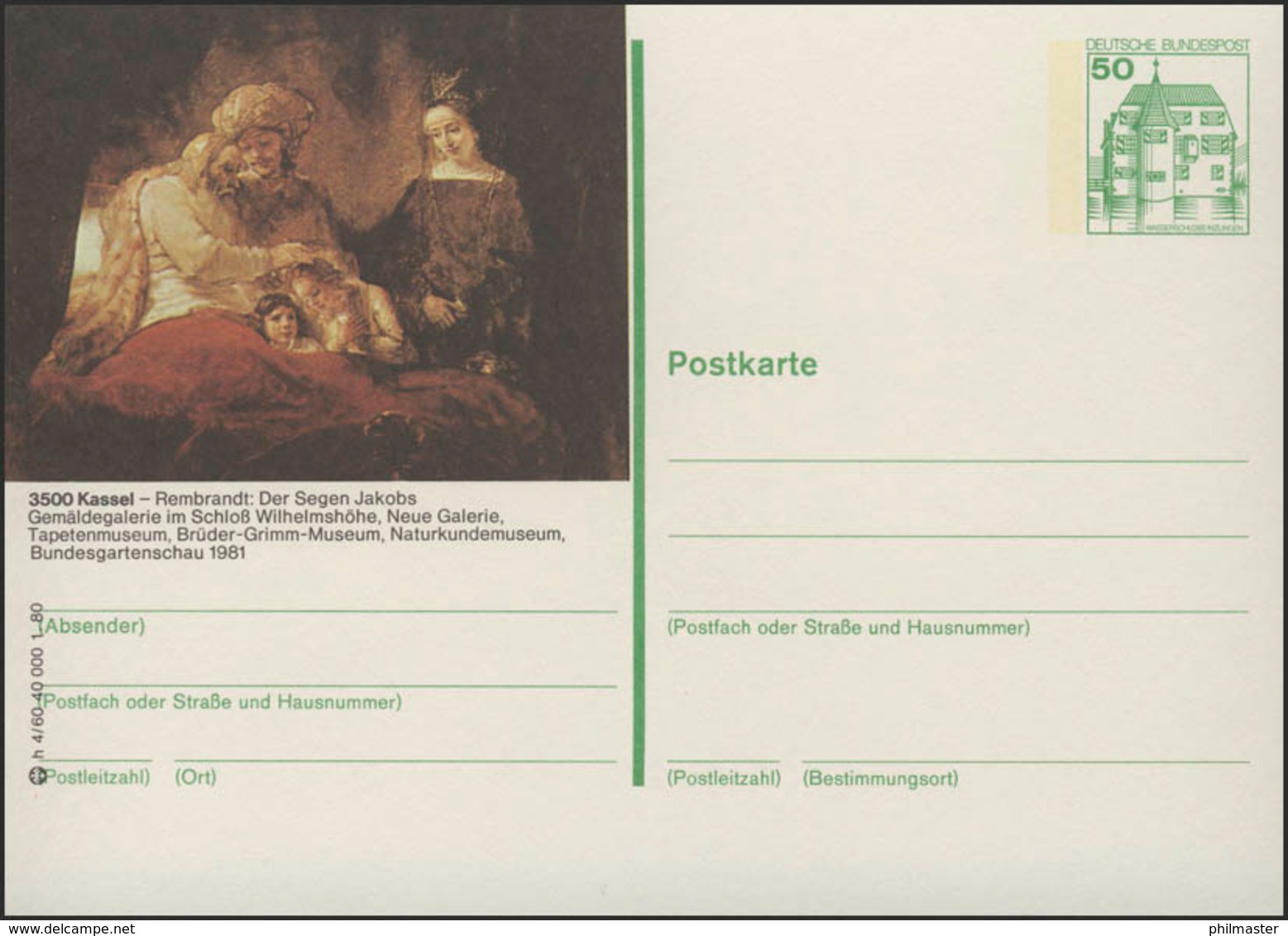 P130-h4/060 3500 Kassel, Gemälde Von Rembrandt ** - Bildpostkarten - Ungebraucht