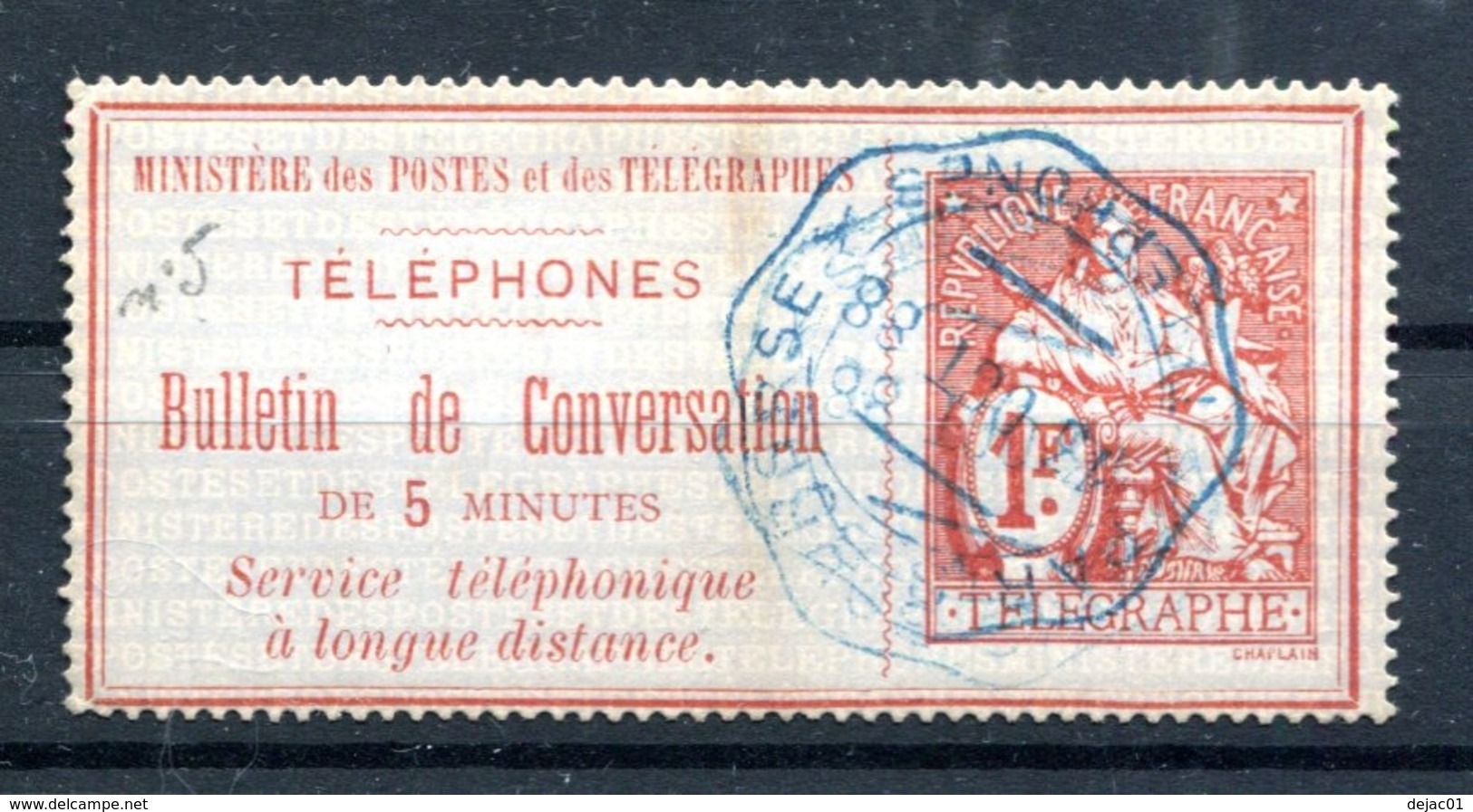 Téléphone : Yvert 5 - Oblitéré - Cote 35 Euros - Lot 193 - Telegraaf-en Telefoonzegels