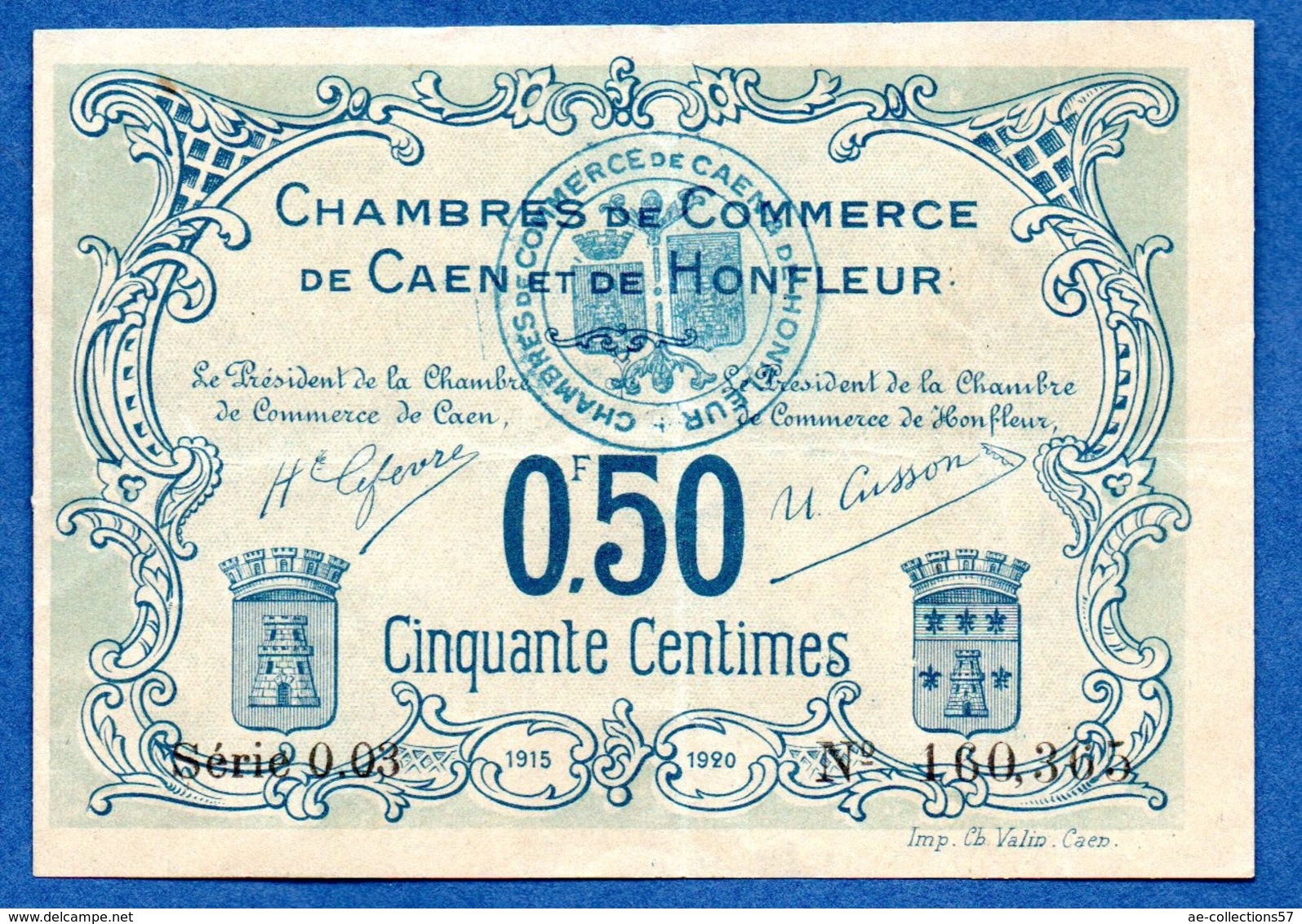 Caen -  50 Centimes   -  TTB - Chamber Of Commerce