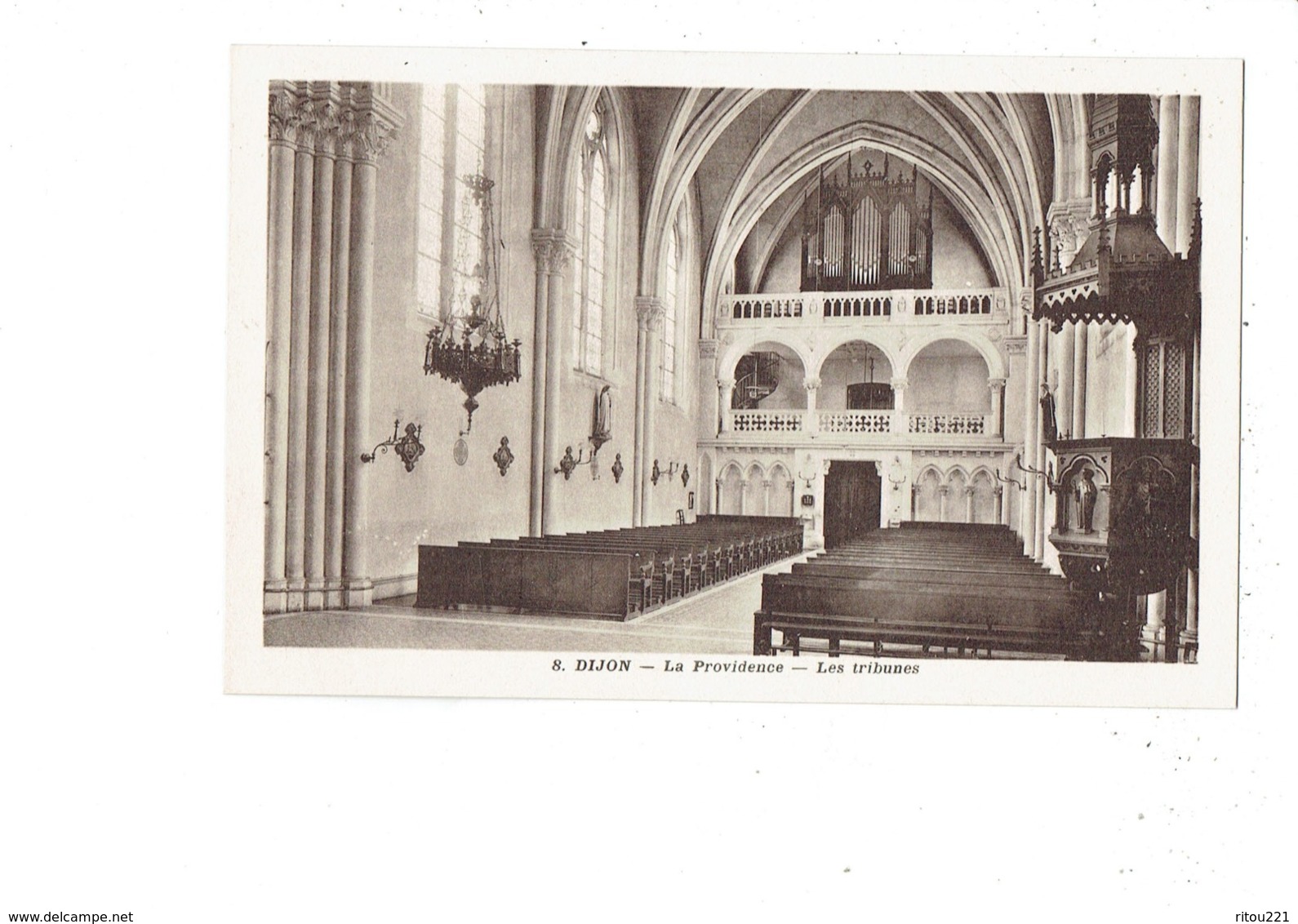 Cpa 21 - DIJON - LA PROVIDENCE . Les Tribunes - Orgue Orgues Orgel Organ - N°8 - Statue - Dijon