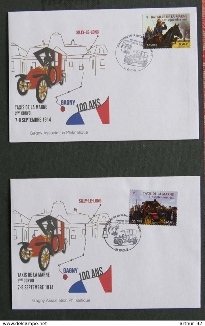 FRANCE - 2014 - FDC YT 4899 Et 4900 - 70è ANNIVERSAIRE DU DEPART DES TAXIS DE LA MARNE DE GAGNY - 2010-2019