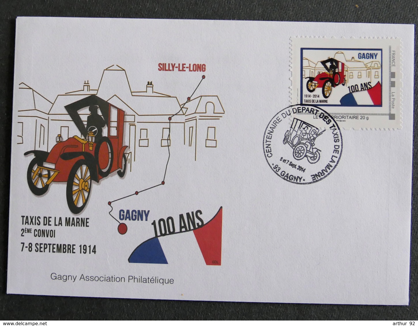 FRANCE - 2014 - FDC TIMBRE PERSONNALISE - 70è ANNIVERSAIRE DU DEPART DES TAXIS DE LA MARNE DE GAGNY - 2010-2019