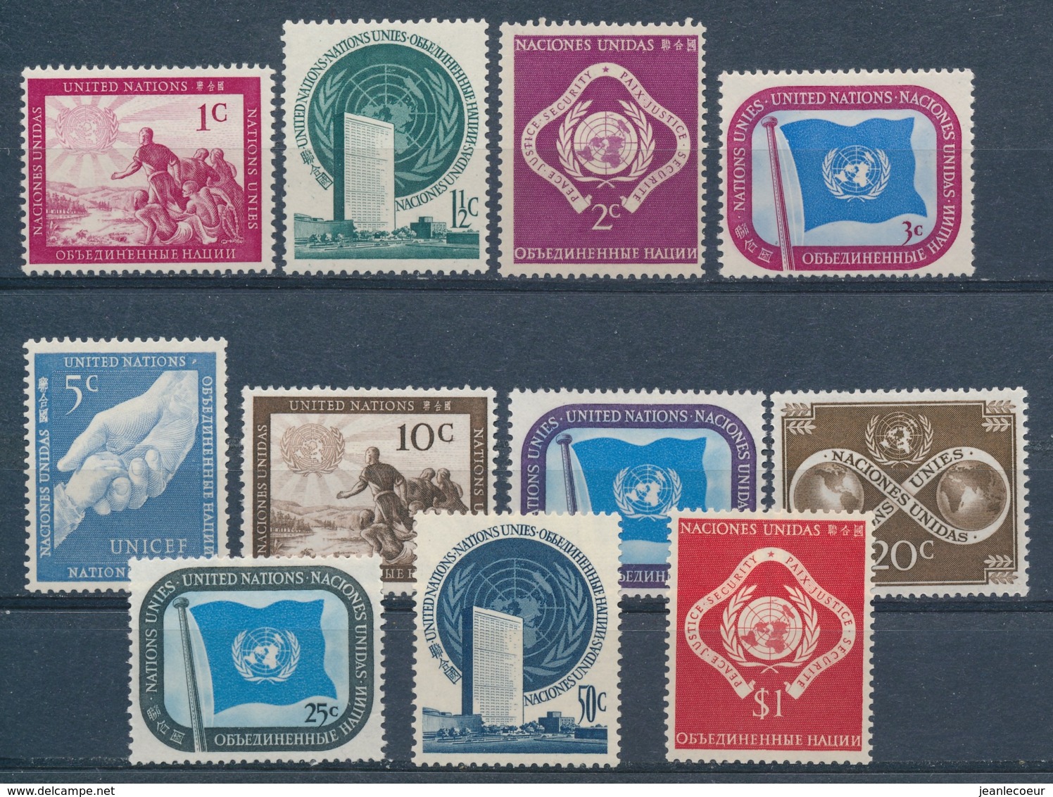 Verenigde Naties/United Nations/Nation Unis New York 1951 Mi: 1-11 Yt:  (PF/MNH/Neuf Sans Ch/**)(4829) - Neufs