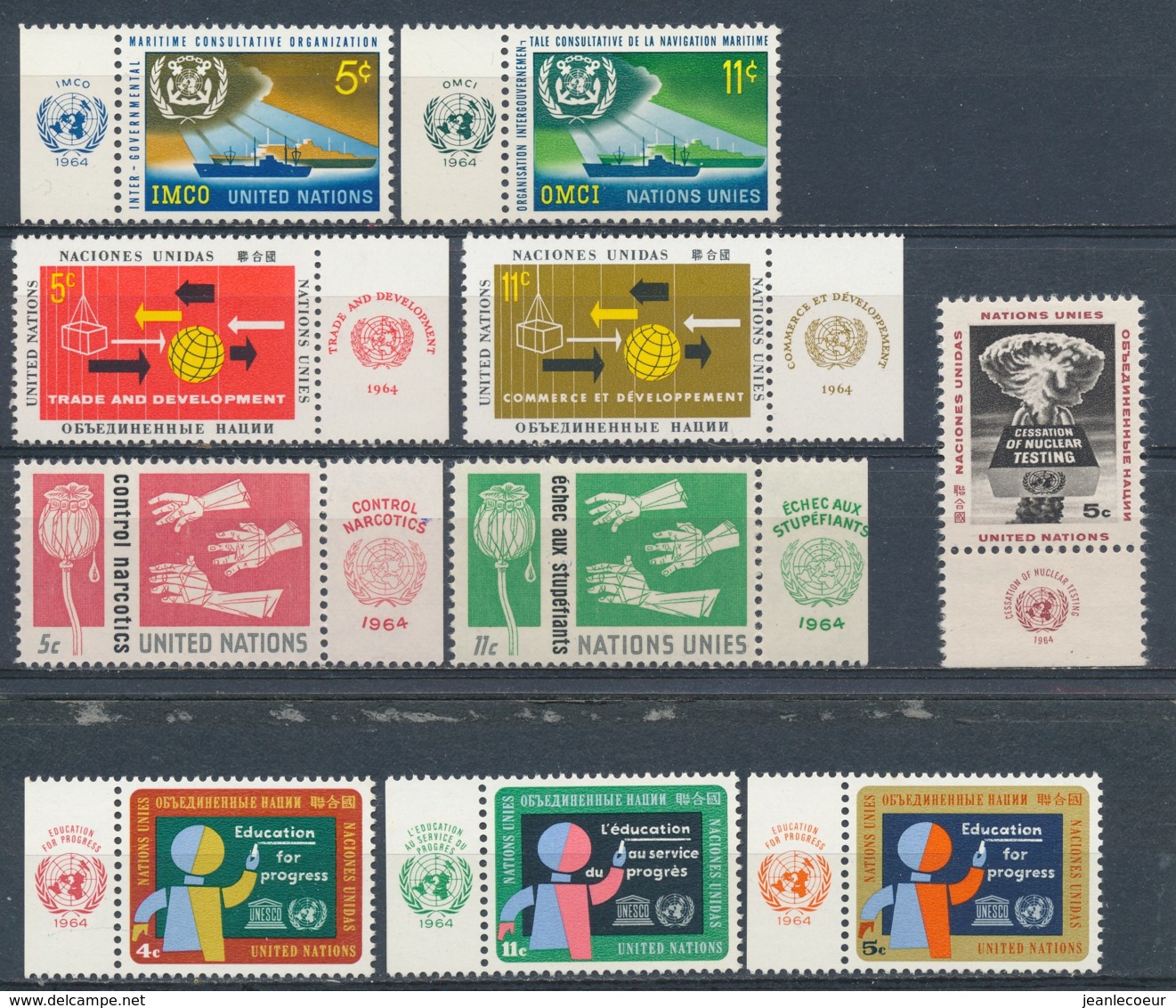 Verenigde Naties/United Nations/Nation Unis New York 1964 Mi: 138-147 Yt:  (PF/MNH/Neuf Sans Ch/**)(4832) - Ongebruikt