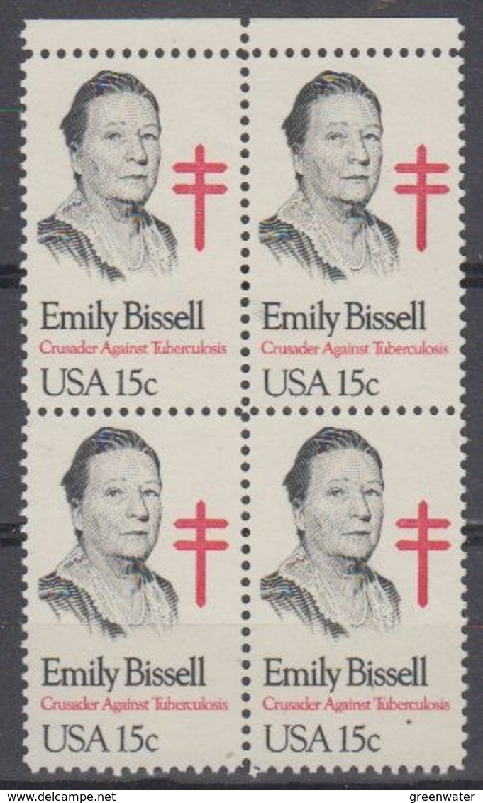 USA 1980 Emily Bissell 1v Bl Of 4  ** Mnh (45020D) - Ongebruikt