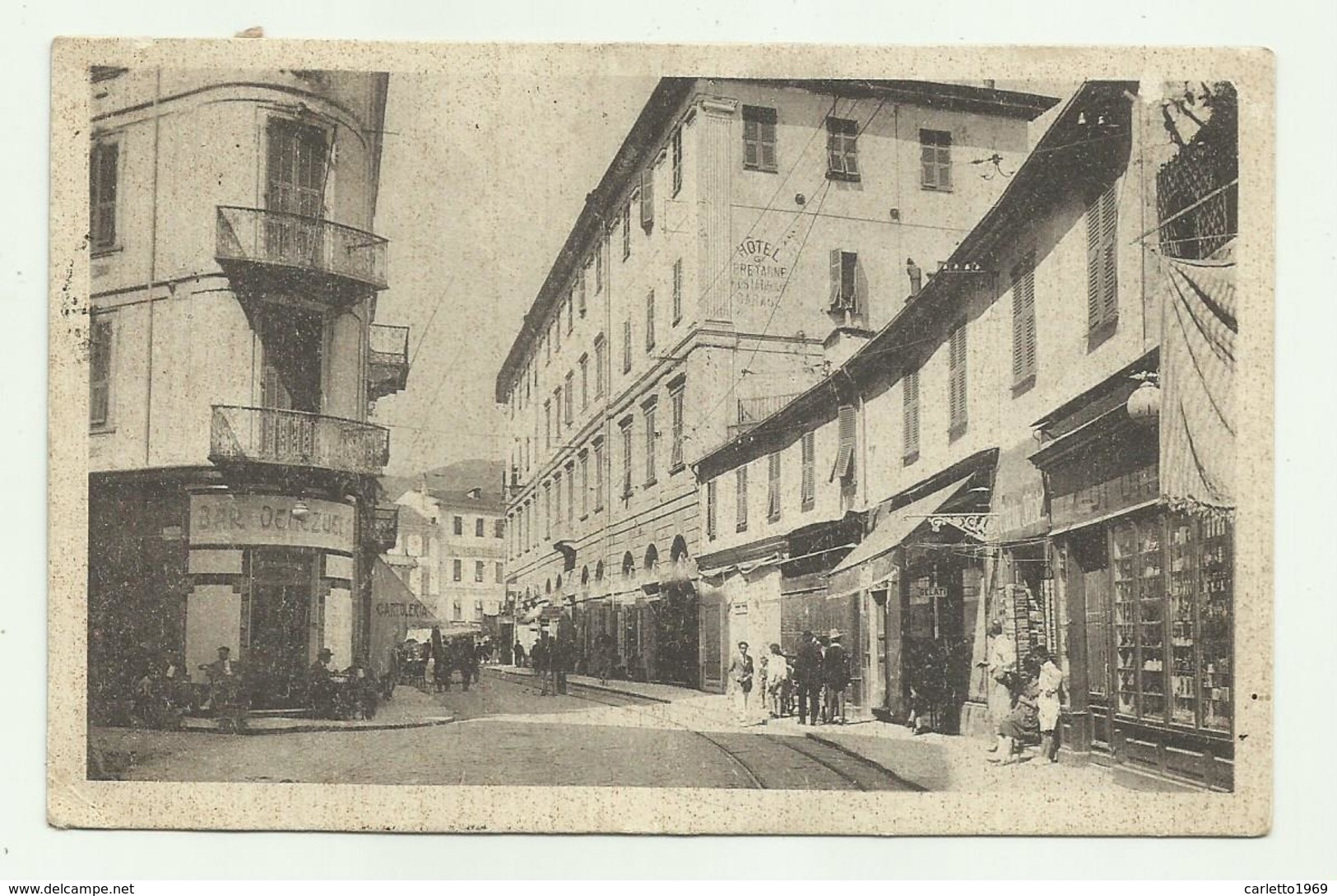 SALUTI  DA SAN REMO - VIA VITT. EMANUELE 1924   VIAGGIATA  FP - San Remo