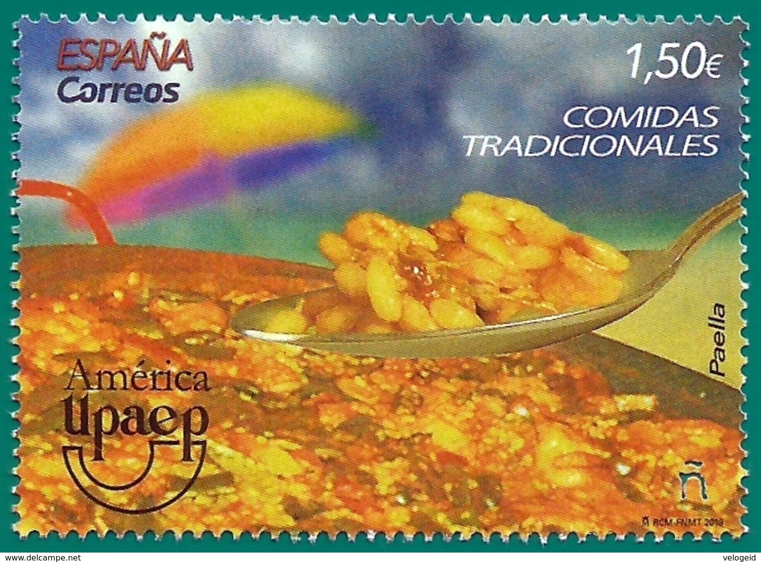 España. Spain. 2019. América UPAEP. Comidas Tradicionales. Paella - Nuevos