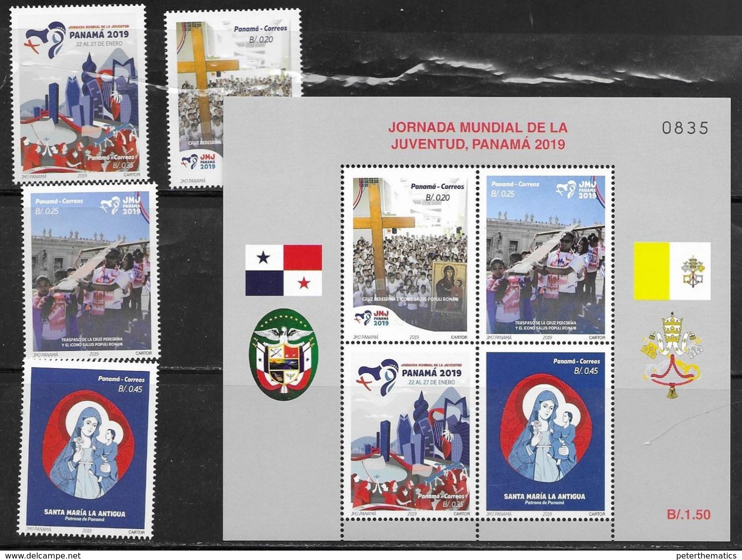 PANAMA, 2019, MNH, WORLD YOUTH DAY, RELIGION, CHRISTIANITY, CROSS, 4v+SHEETLET - Altri & Non Classificati