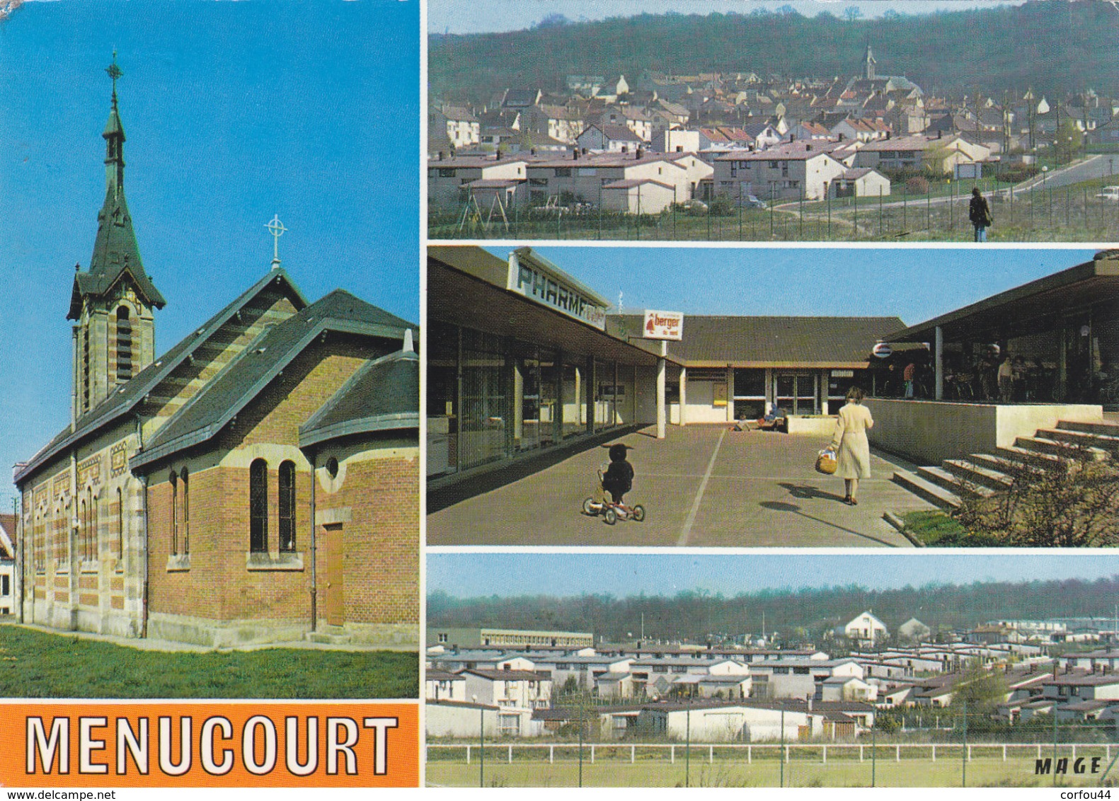 MENUCOURT: Multivues Dont Centre Commercial  - CPSM 10x15 - Tache Au Dos - Rare. - Menucourt