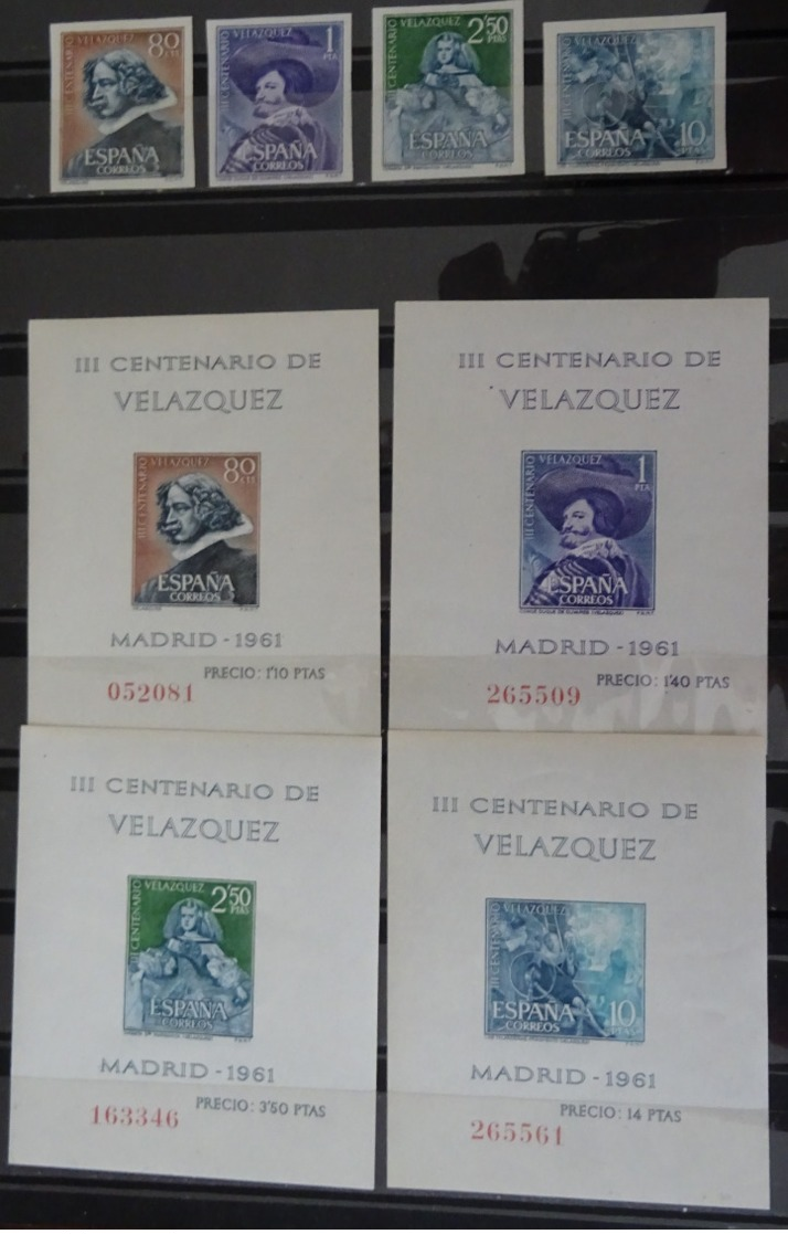 &155A&ESPAÑA, SPAIN, EDIFIL 1344/1347+SH, MICHEL 1239/1242+BL 15/18, YVERT BF 21/24. MNH**. VELAZQUEZ, PAINTING. - Ungebraucht