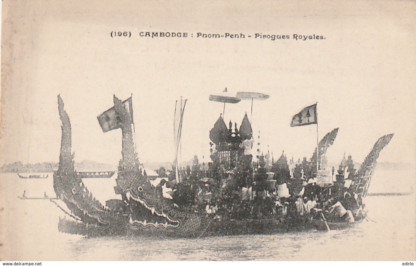 *** CAMBODGE ***  CAMBODGE  Pnom-Penh Pirogues Royales - Neuve/unused TB - Cambodge