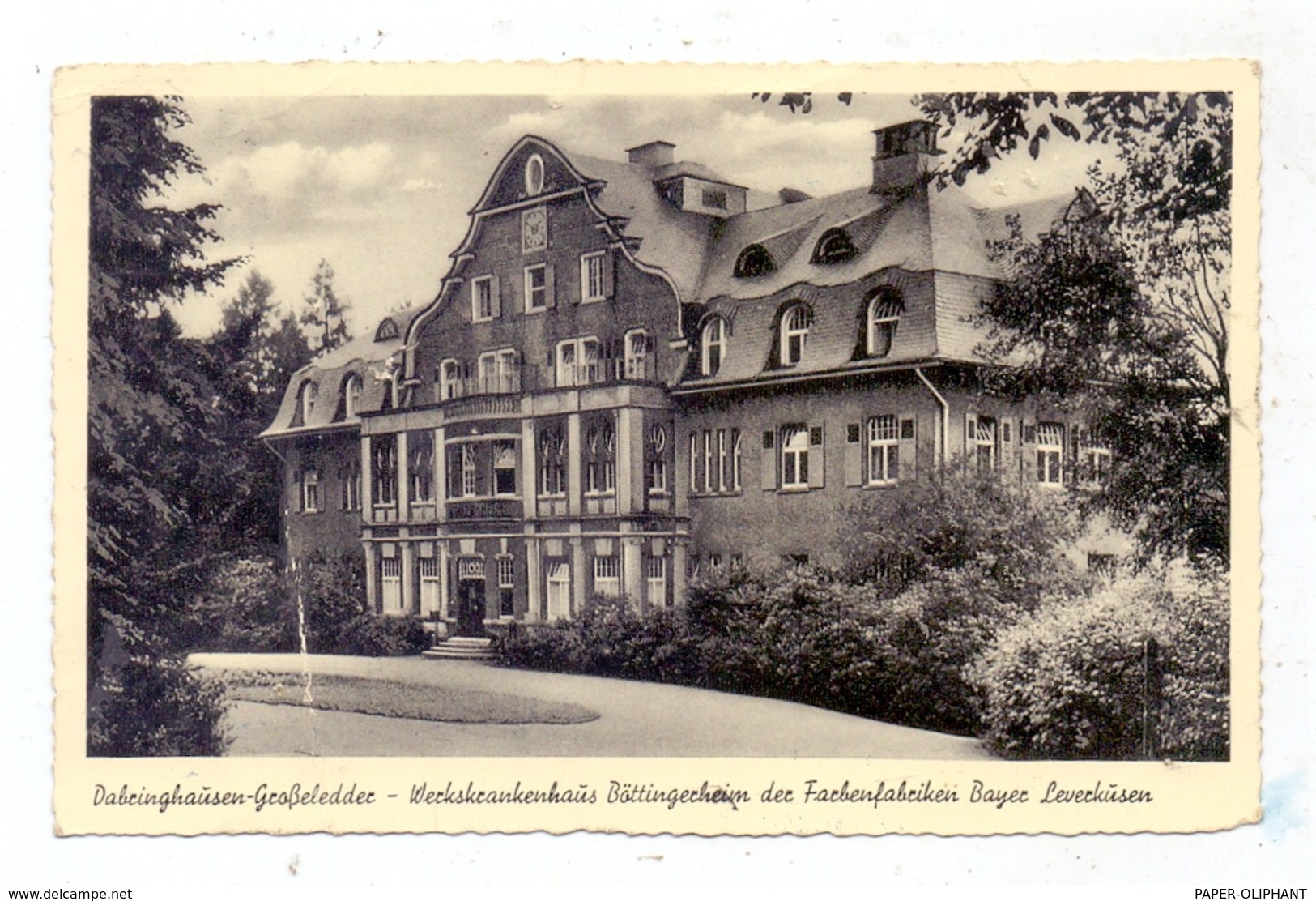 5632 WERMELSKIRCHEN - DABRINGHAUSEN - GROSSELEDDER, Bayer Werkskrnkenhaus, 1954, Duckstelle - Wermelskirchen