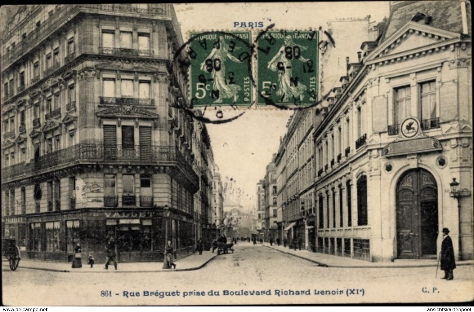 Cp Paris XI., Rue Bréguet Prise Du Boulevard Richard Lenoir - Autres & Non Classés