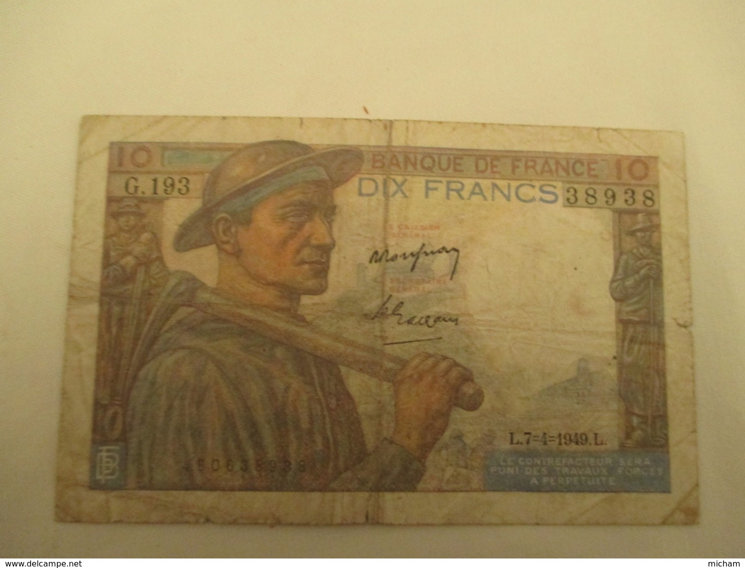 10 Franc Mineur - 10 F 1941-1949 ''Mineur''