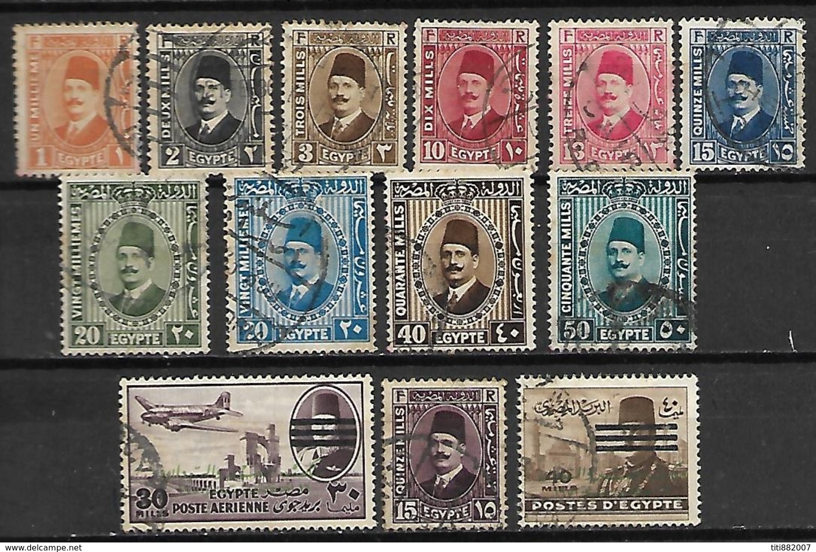 EGYPTE    -    1927.   L O T   -   Roi Fouad 1er .  Oblitérés - Used Stamps