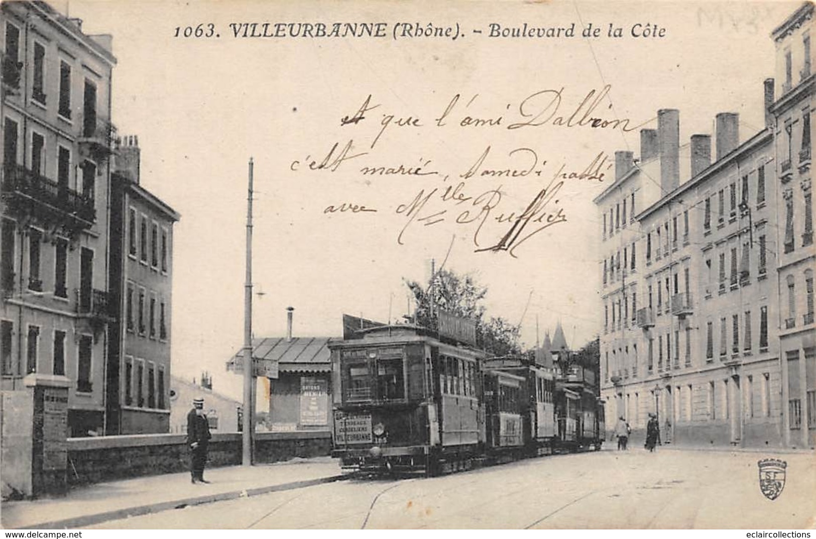 Villeurbanne        69      Beau Plan De Tramway Boulevard De La Côte   ( Voir Scan) - Villeurbanne