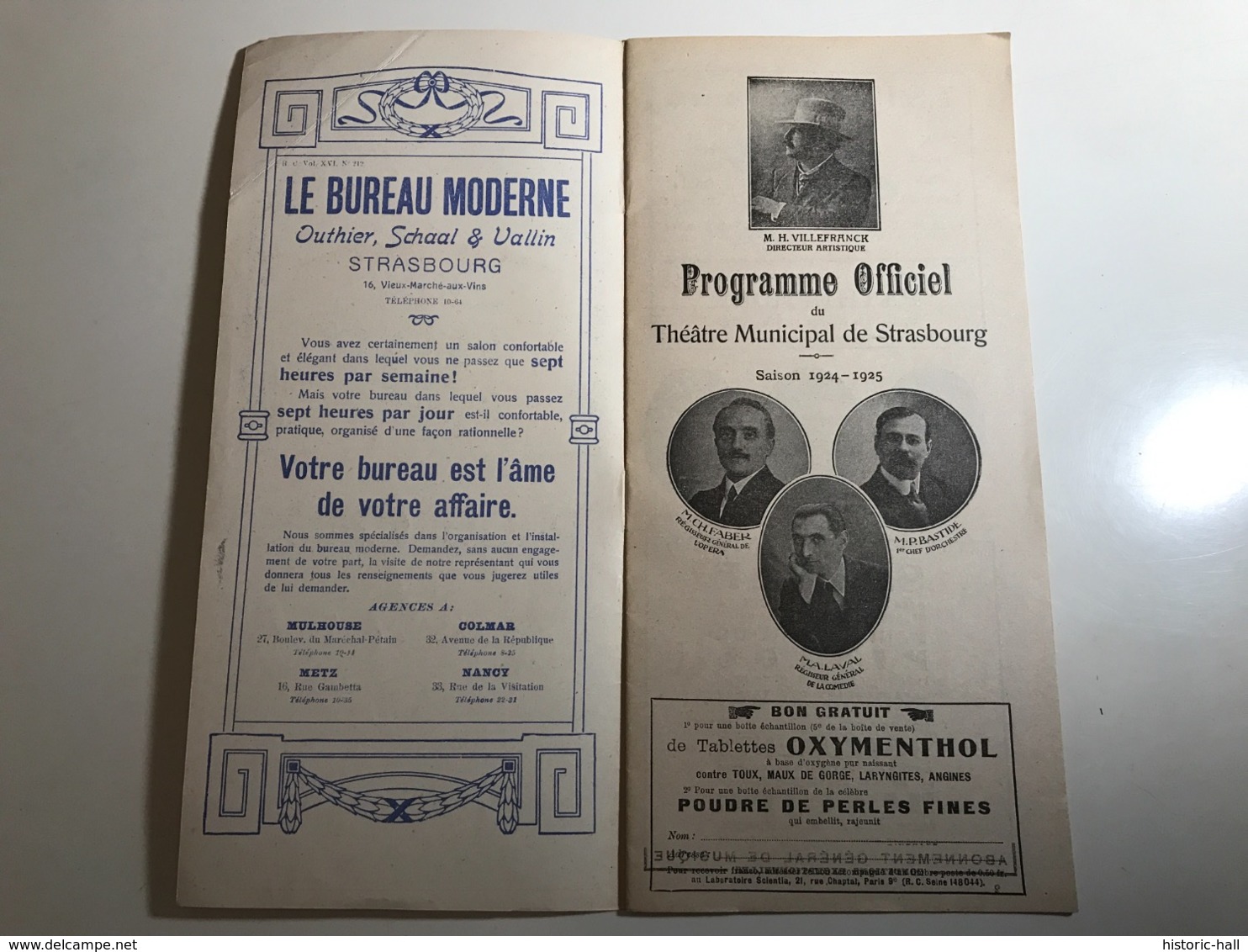 Programme THEATRE MUNICIPAL DE STRASBOURG Saison 1924-25 - Programmes