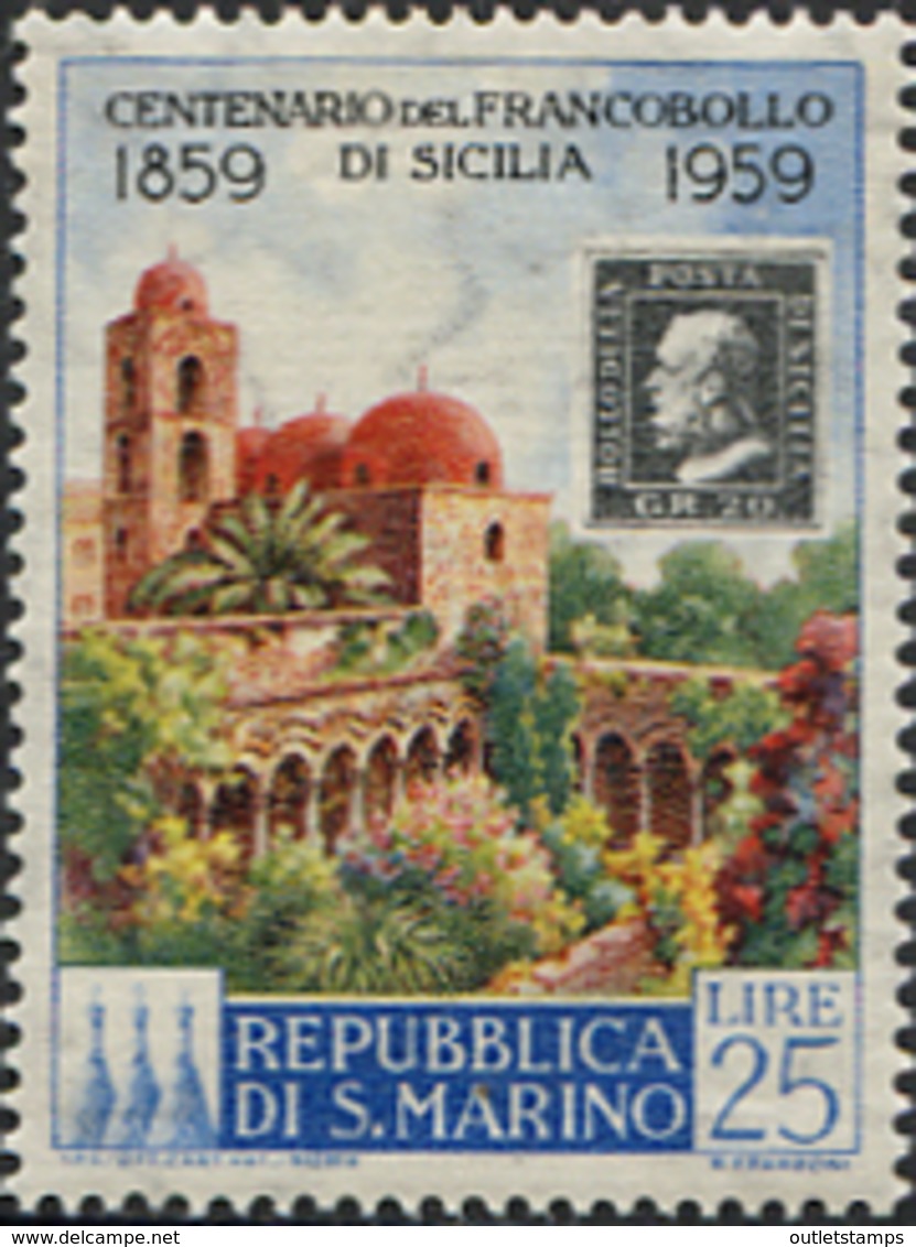 Ref. 267003 * HINGED *  - SAN MARINO . 1959. CENTENARY OF SICILY STAMPS. CENTENARIO DEL SELLO DE SICILIA - Unused Stamps