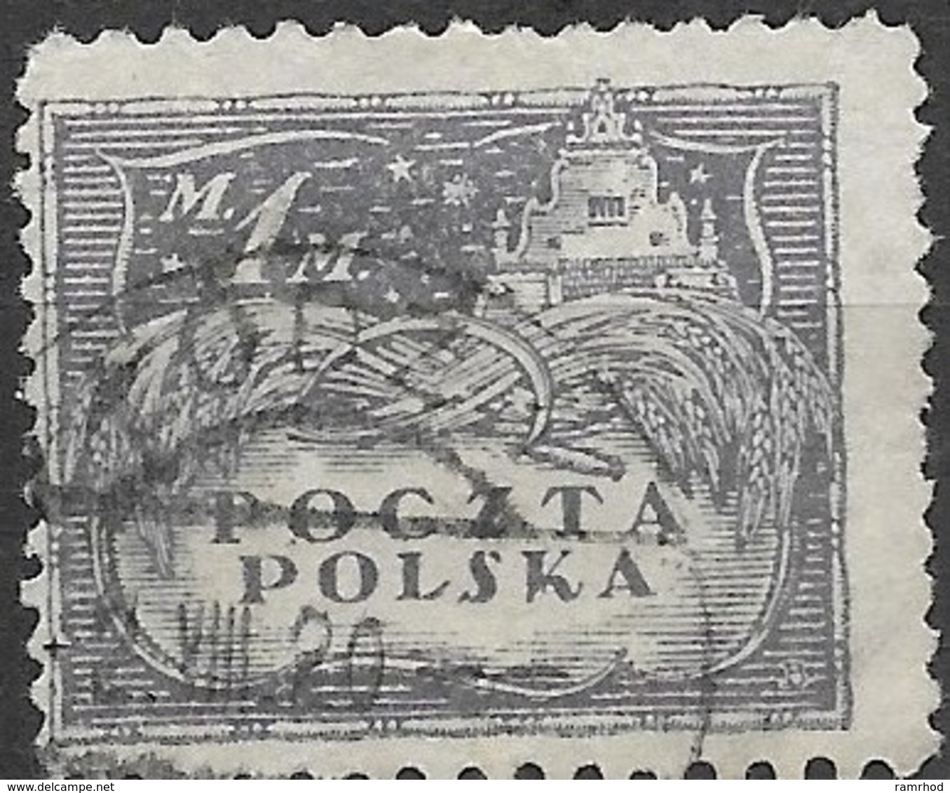 POLAND 1919 Agriculture - 1m - Violet FU - Oblitérés