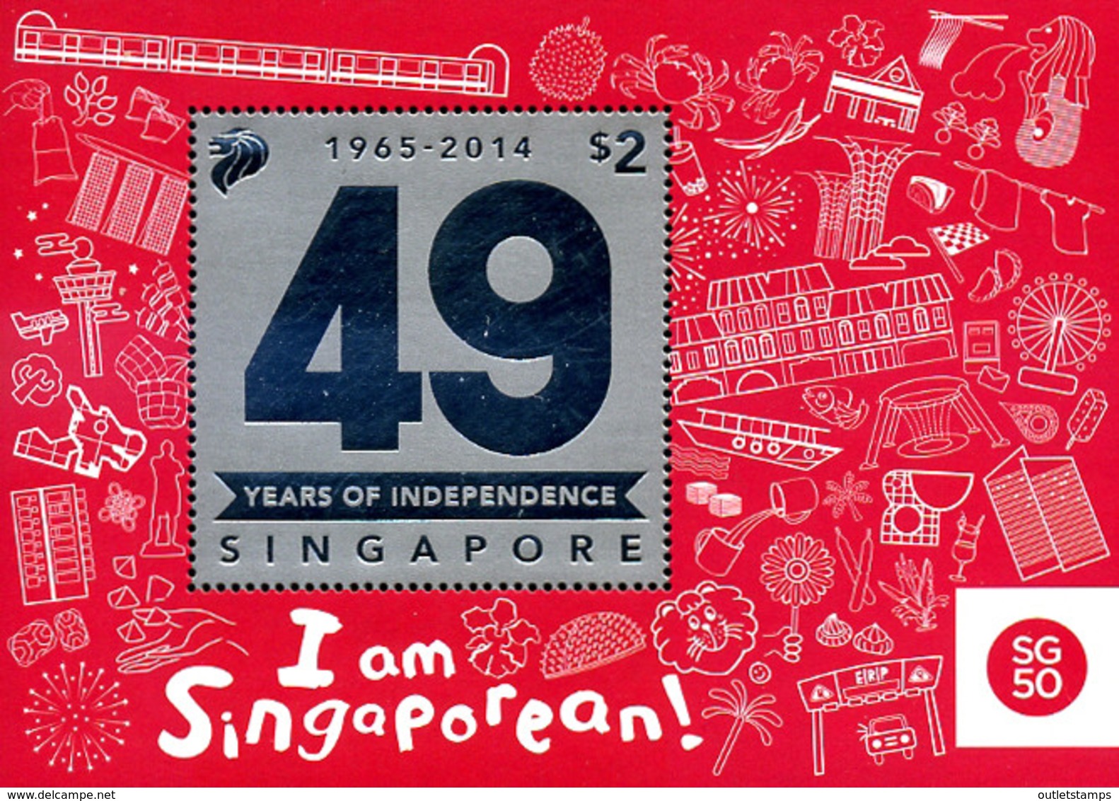 Ref. 328119 * NEW *  - SINGAPORE . 2014. 	49TH ANNIVERSARY OF INDEPENDENCE	. 49 ANIVERSARIO DE LA INDEPENDENCIA - Singapur (1959-...)