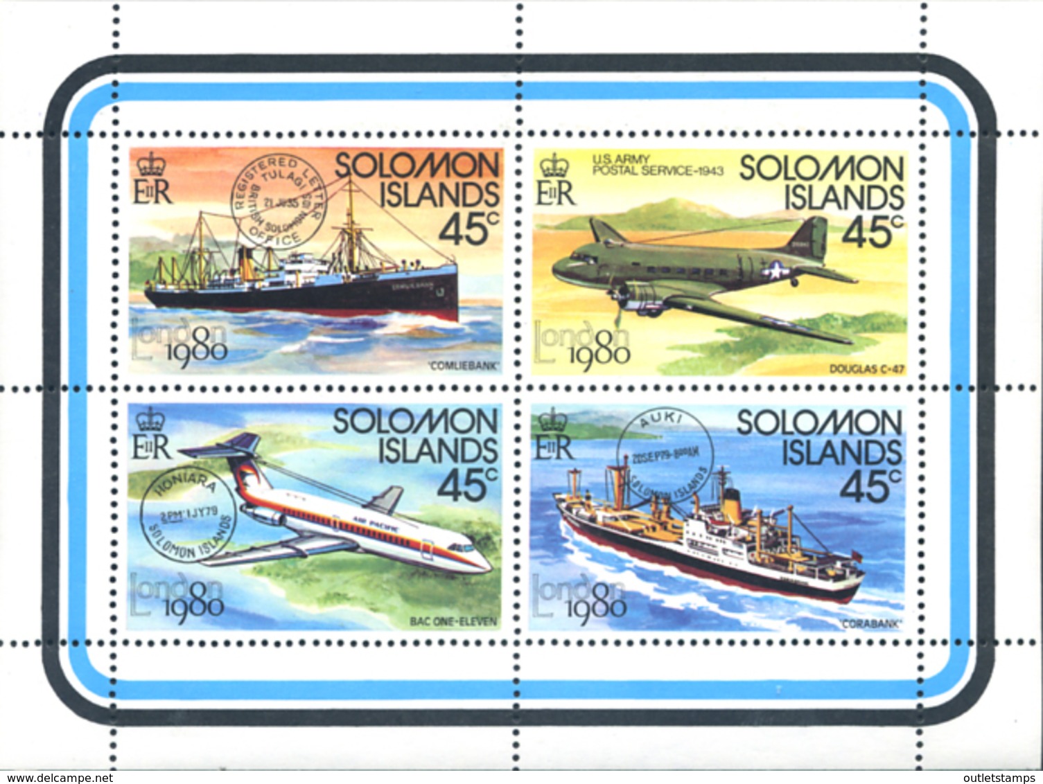 Ref. 243443 * NEW *  - SOLOMON Islands . 1980. INTERNATIONAL PHILATELIC EXHIBITION - LONDON 80 . EXPOSICION FILATELICA I - Islas Salomón (1978-...)