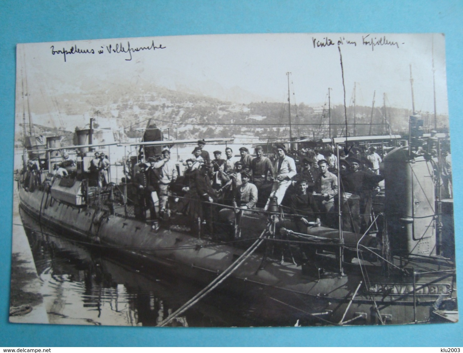 06 - Villefranche Sur Mer - Carte Photo - Visite D'un Torpilleur Le "Chevalier" - 1912 - Villefranche-sur-Mer