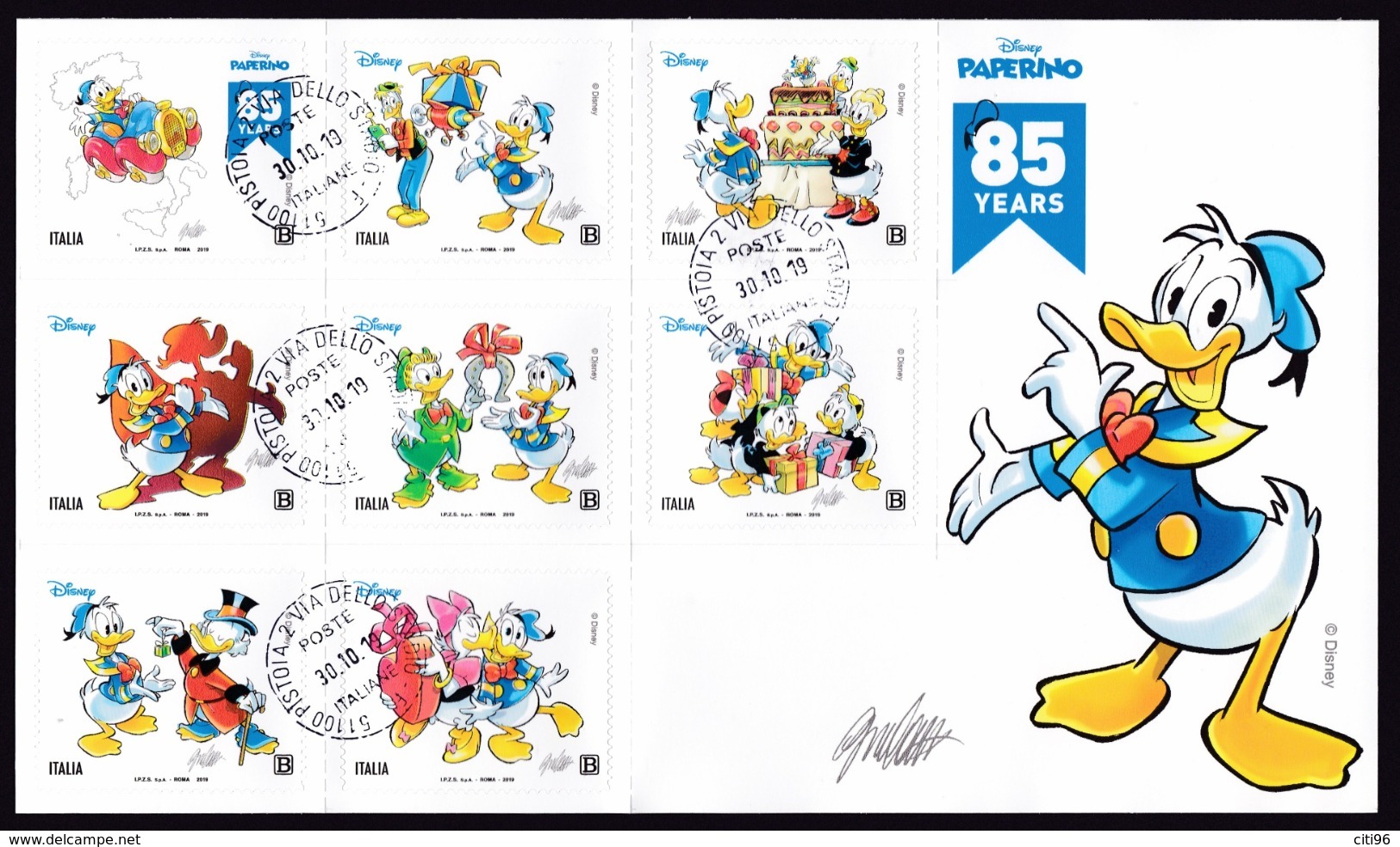 ITALIA Disney 85 Anni Di Paperino Foglietto Anno 2019 Usato - 2011-20: Oblitérés